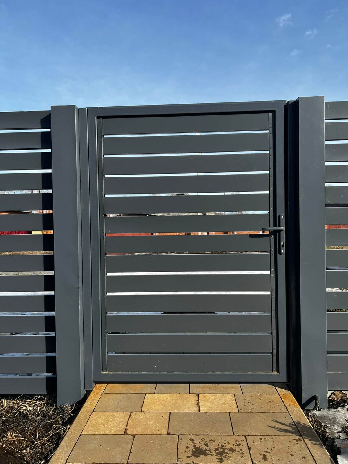 Забор-ранчо из металлопланкена 67м Серый Графит RAL7024/RAL7024 двусторонний фото 2 в Челябинске
