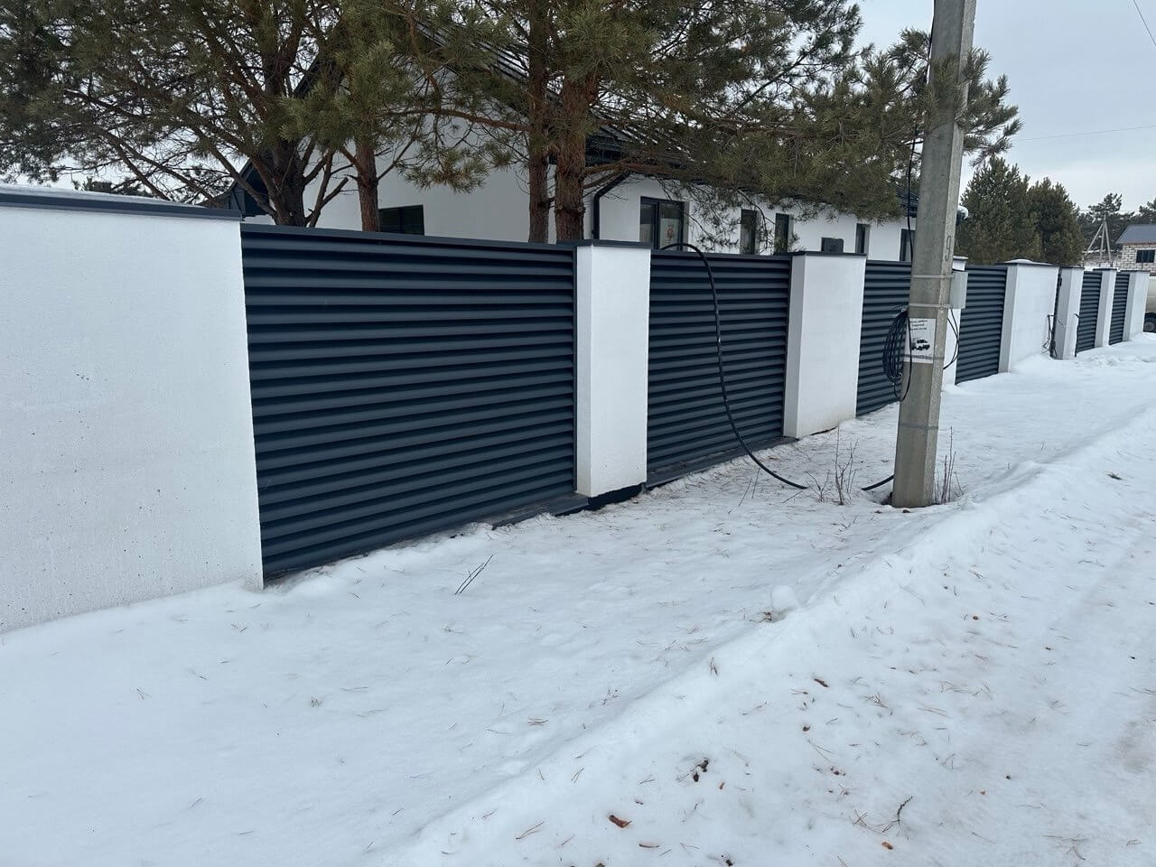 Забор-жалюзи 76м RAL7024/7024 Серый Графит двусторонний МАТТЕ фото 3 в Челябинске