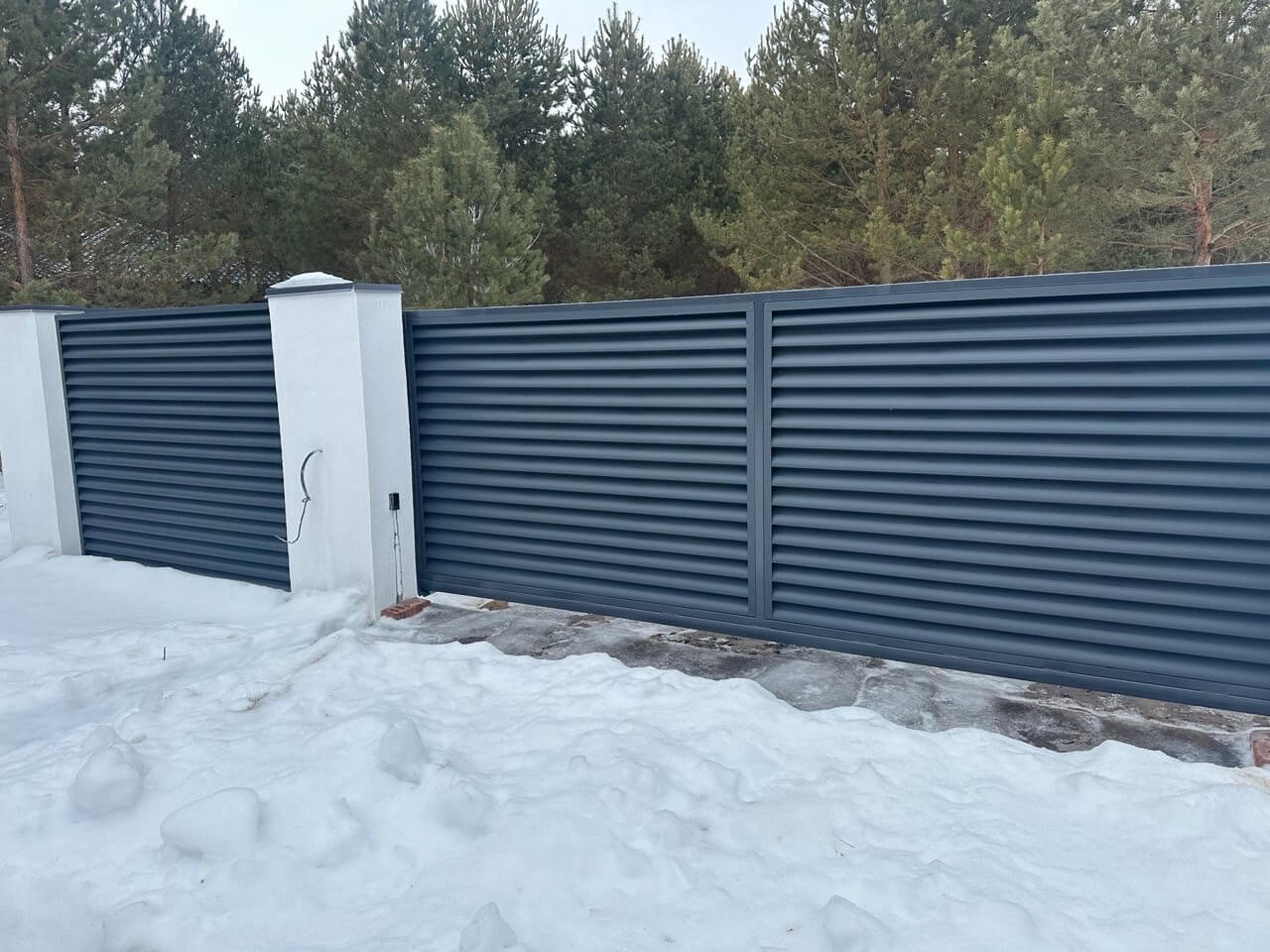 Забор-жалюзи 76м RAL7024/7024 Серый Графит двусторонний МАТТЕ в Челябинске
